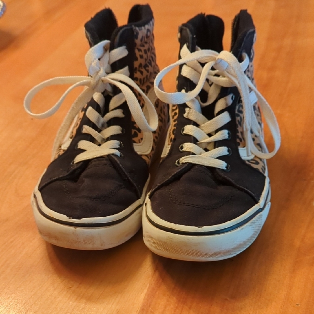 Leopard Print High-Top Sneakers